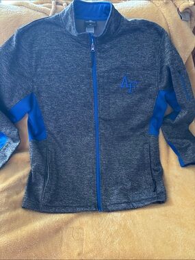 Air Force Gray & Royal Blue Kids Full-Zip Jacket M